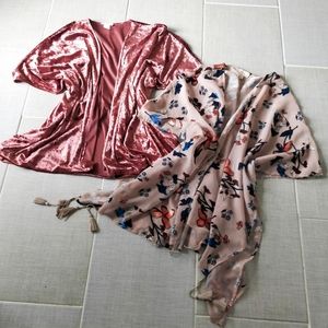 2 Beautiful Velour Kimono Wraps